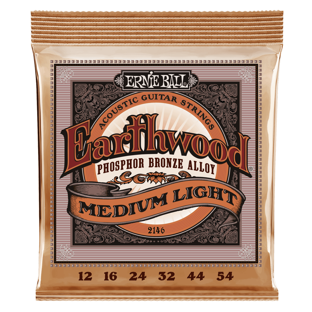 Ernie Ball Earthwood Phosphor Bronze Acoustic Guitar Strings - Medium Light - 12-54