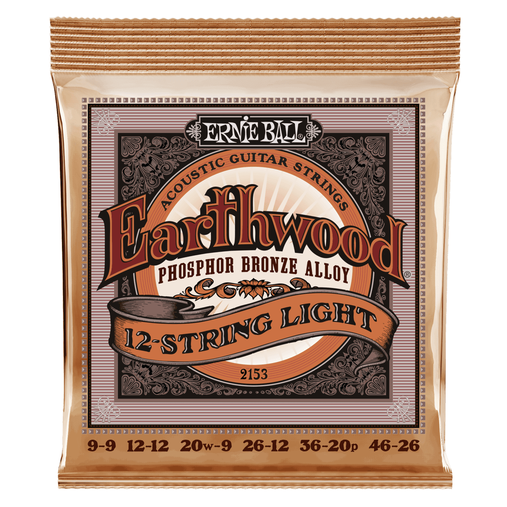 Ernie Ball Earthwood Phosphor Bronze 12-String Acoustic Guitar Strings - Light - 9-46