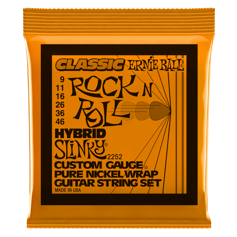 Ernie Ball Hybrid Slinky Classic Rock N Roll Pure Nickel Wrap Electric Guitar Strings - 9-46