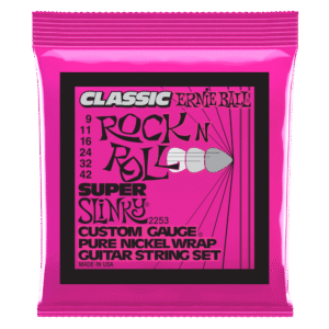 Ernie Ball Super Slinky Classic Rock N Roll Pure Nickel Wrap Electric Guitar Strings - 9-42