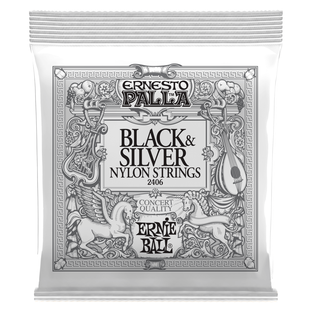 Ernie Ball Ernesto Palla Nylon Classical Guitar Strings - Black & Silver