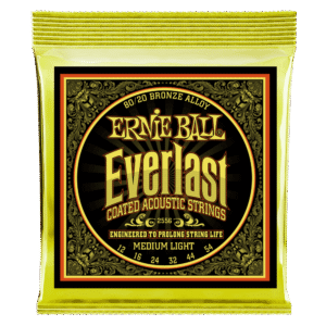 Ernie Ball Everlast Coated 80/20 Bronze Acoustic Guitar Strings - 12-54 - Medium Light