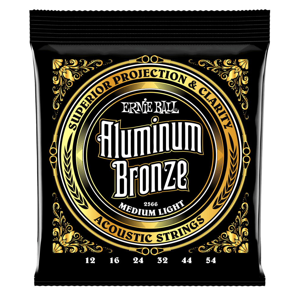 Ernie Ball Aluminum Bronze Acoustic Guitar Strings - 12-54 - Medium Light