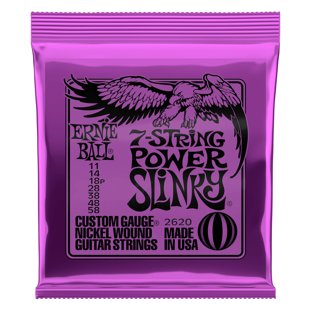 Ernie Ball Power Slinky Nickel Wound Electric Guitar Strings - 7-String - 11-58