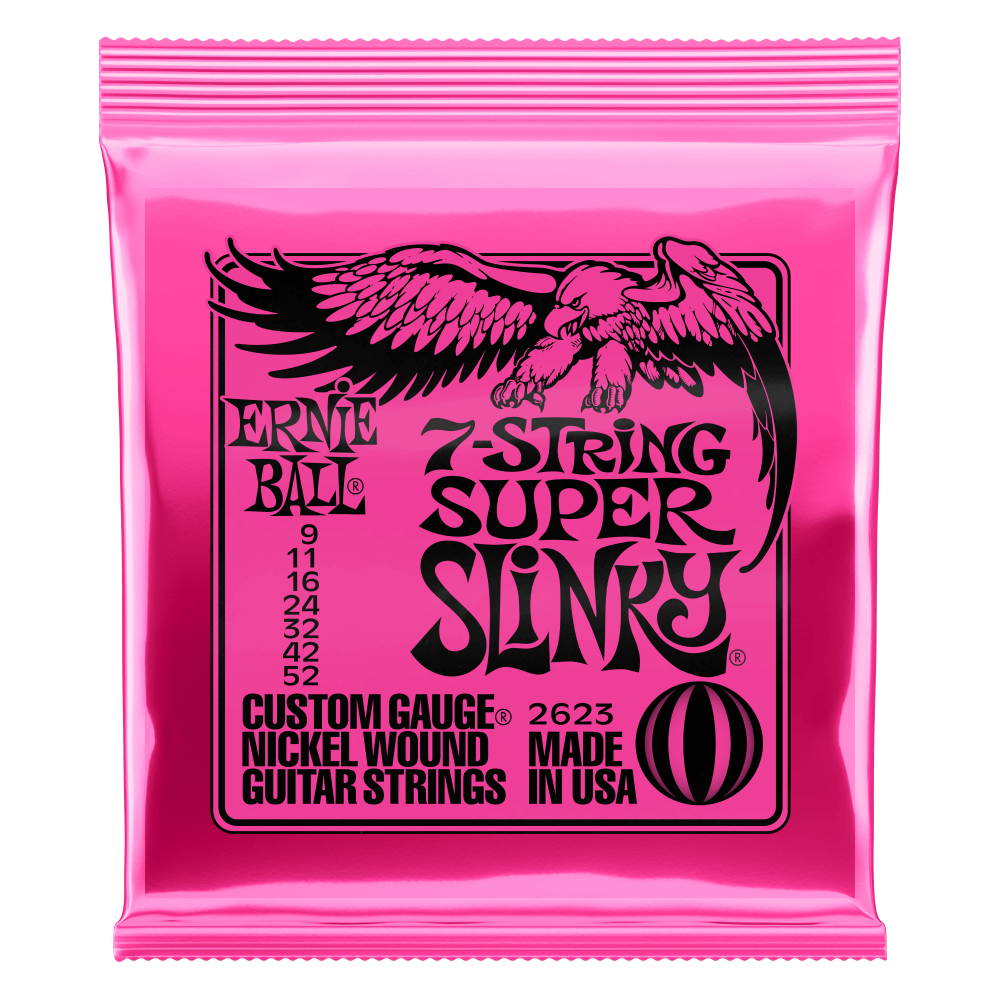 Ernie Ball Super Slinky Nickel Wound Electric Guitar Strings - 7-string - 9-52