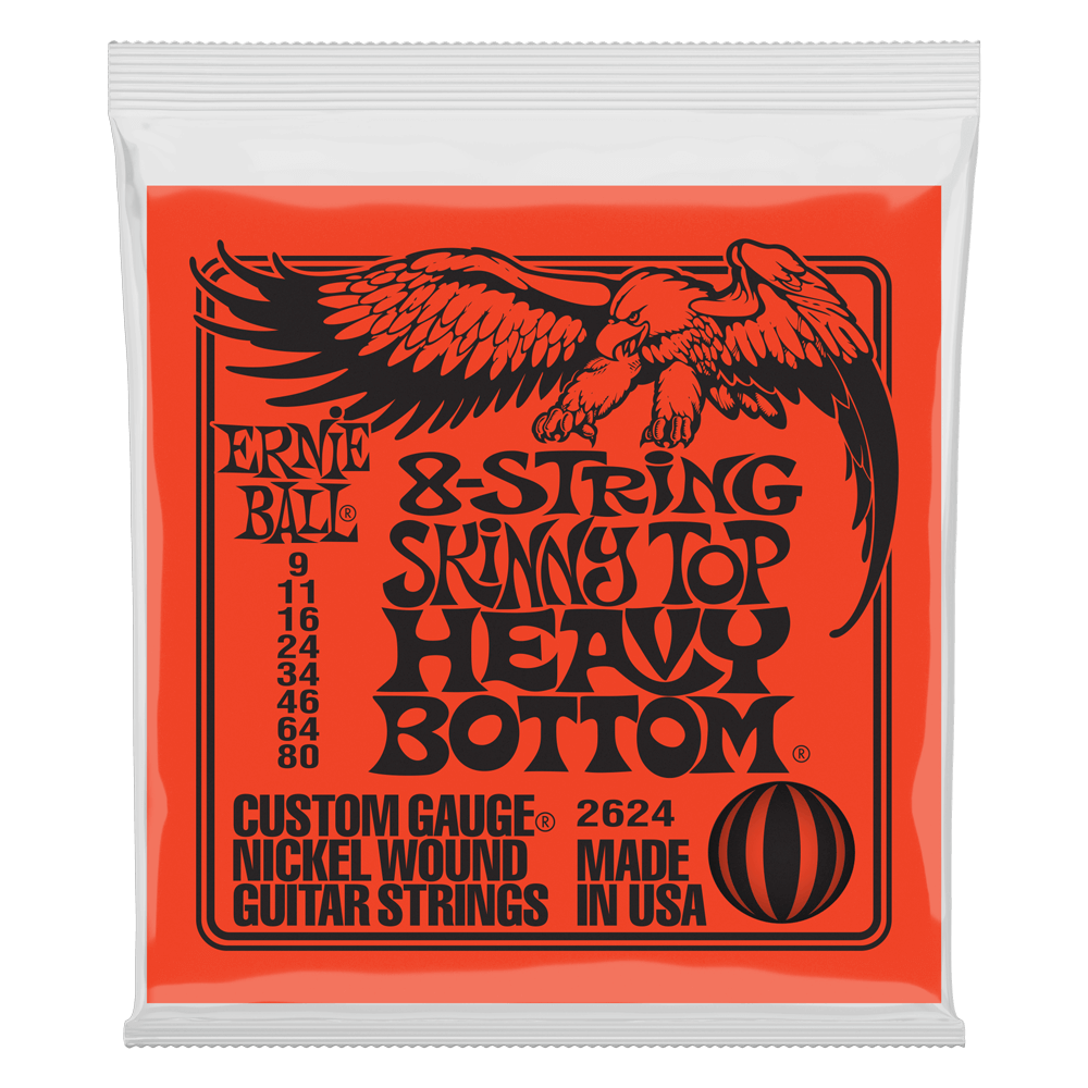 Ernie Ball Skinny Top Heavy Bottom Slinky Nickel Wound Electric Guitar Strings - 8-String - 9-80