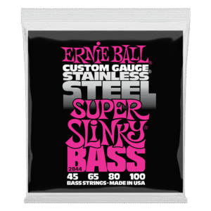 Ernie Ball Super Slinky Stainless Steel Electric Bass Strings 45-100