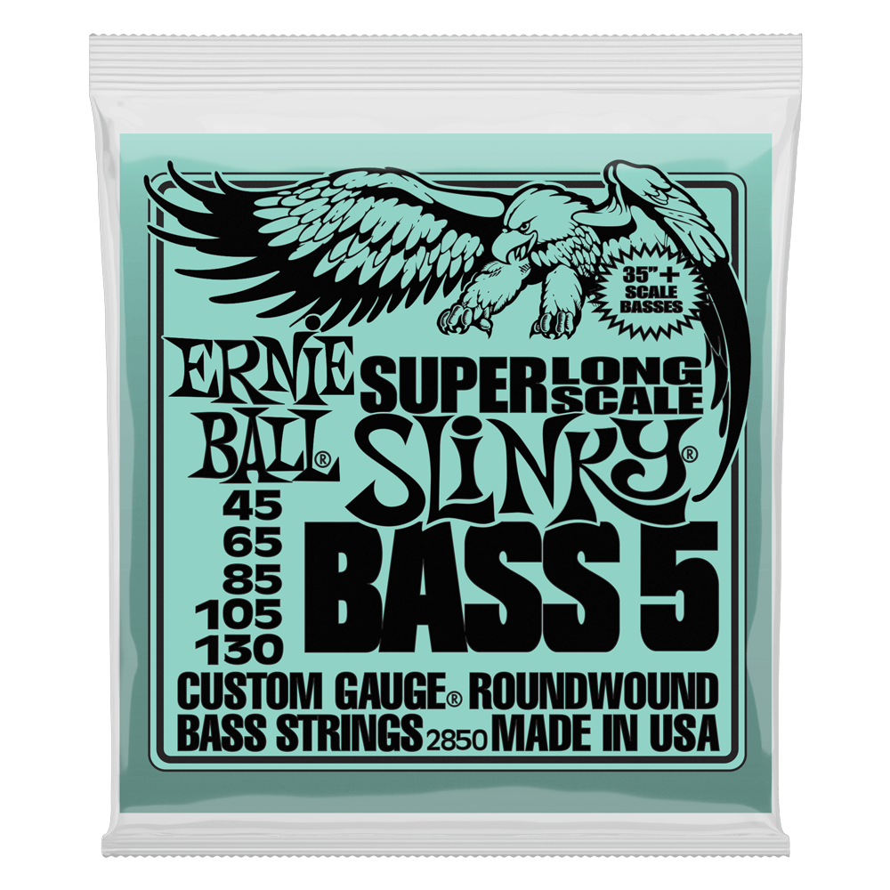 Ernie Ball Slinky Nickel Wound Super Long 5-String Electric Bass Strings - 45-130