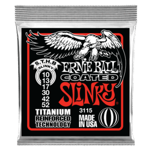 Ernie Ball Skinny Top Heavy Bottom Slinky Coated Titanium RPS Electric Guitar Strings 10-52