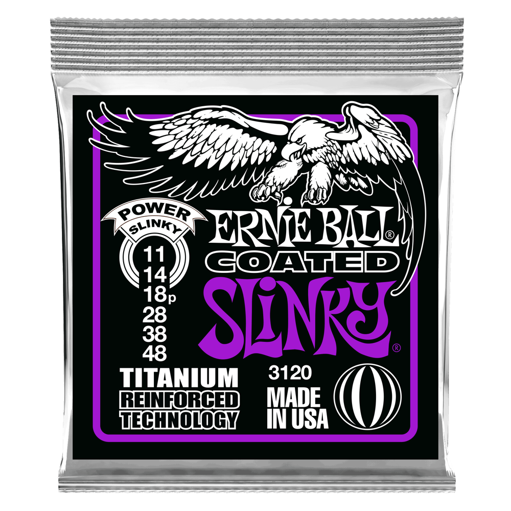 Ernie Ball Power Slinky Coated Titanium RPS Electric Guitar Strings 11-48