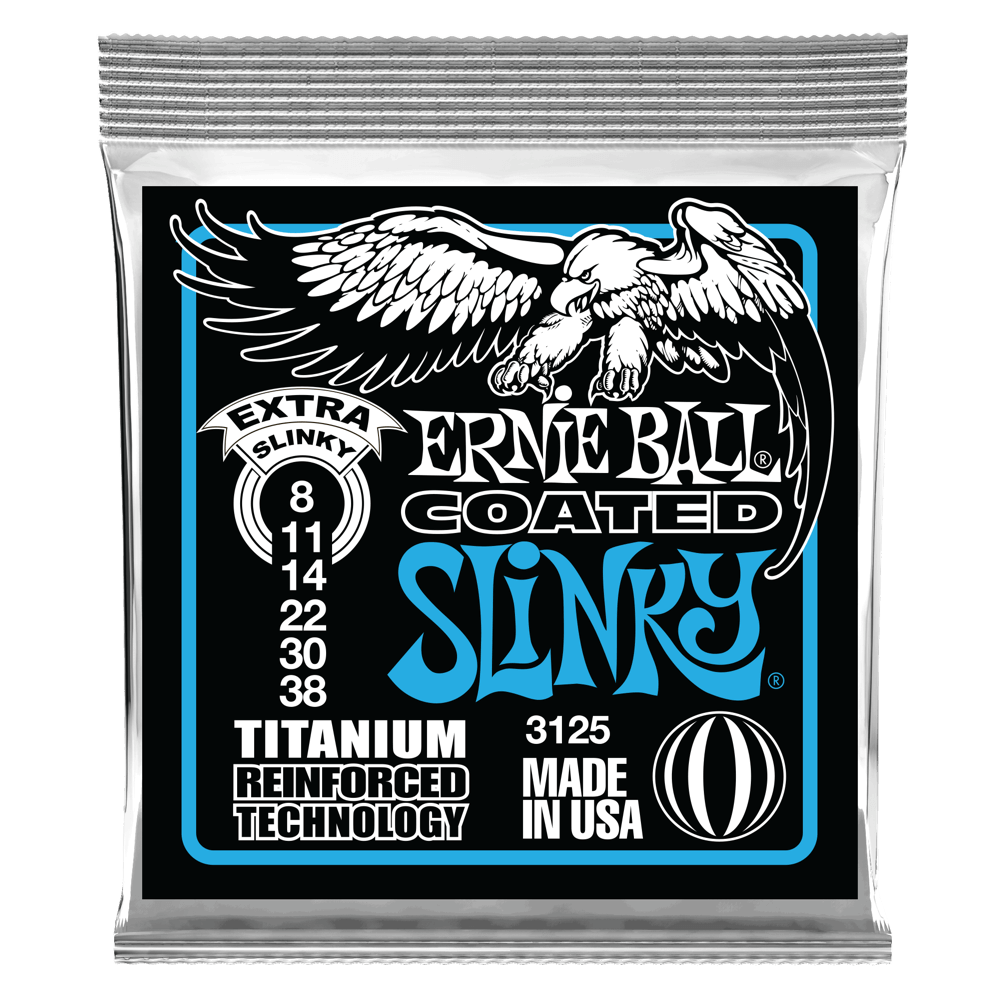 Ernie Ball Extra Slinky Coated Titanium RPS Electric Guitar Strings 8-38