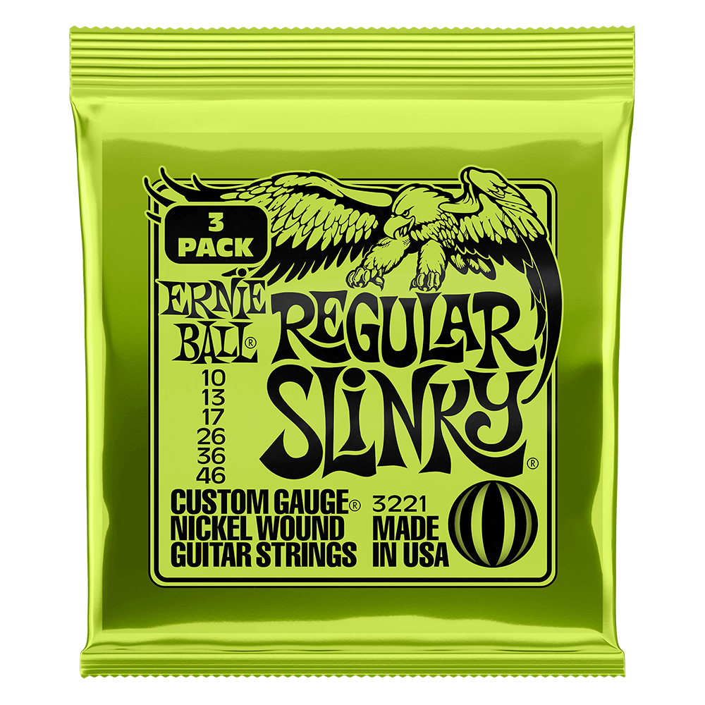 Ernie Ball Regular Slinky Nickel Wound Electric Guitar Strings 10-46 - 3 Pack