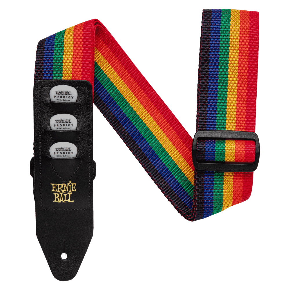Ernie Ball Polypro Pickholder Guitar Strap - Bass Strap - Rainbow