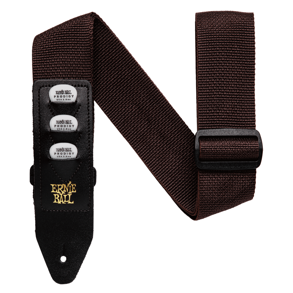 Ernie Ball Polypro Pickholder Guitar Strap - Bass Strap - Brown