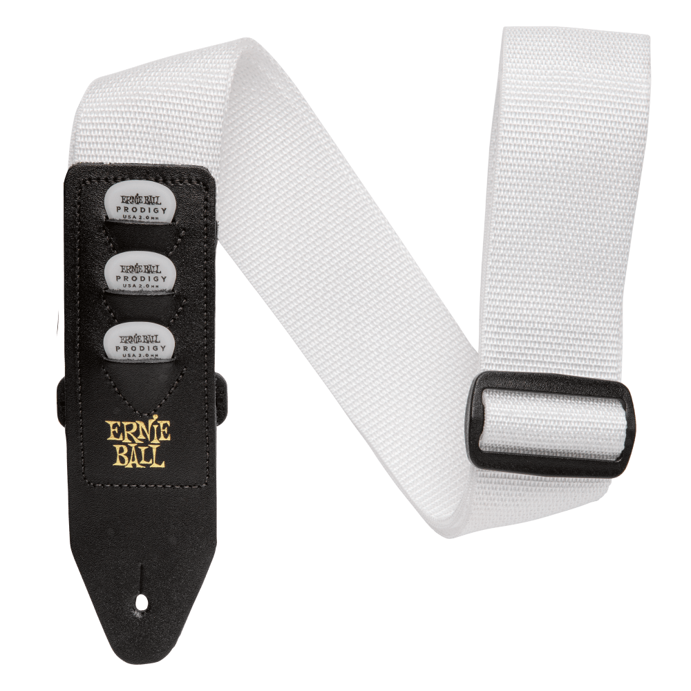 Ernie Ball Polypro Pickholder Guitar Strap - Bass Strap - White