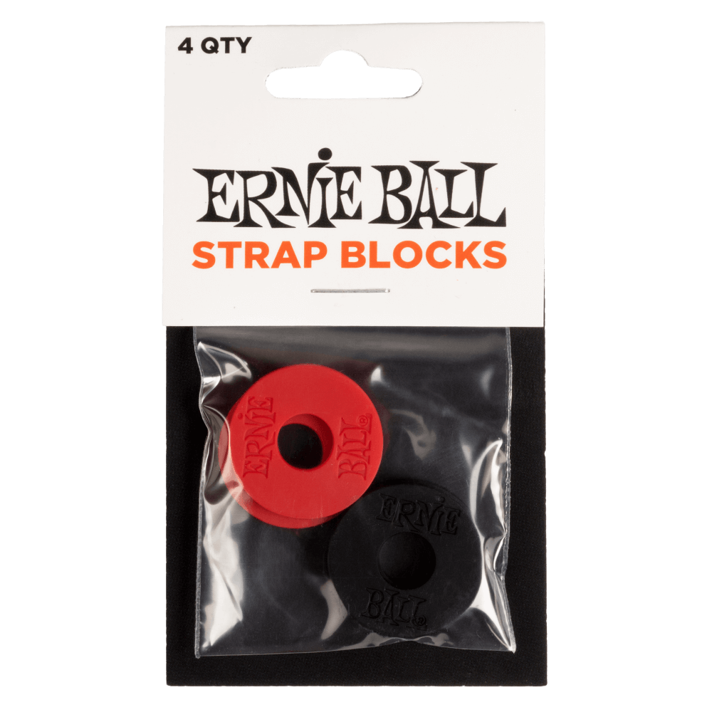 Ernie Ball Strap Blocks - Red And Black - 4 Pack