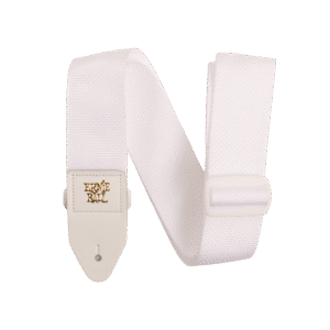 Ernie Ball Polypro Guitar Strap - Bass Strap - White With White Tabs