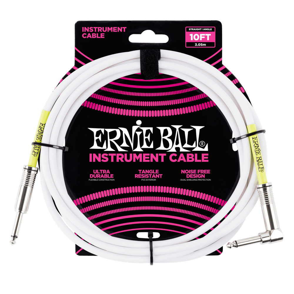 Ernie Ball Classic Instrument Cable - Straight/Straight - White - 10FT