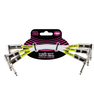 Ernie Ball Classic Patch Cable - Right/Right - White - 3 Pack - 6 Inch