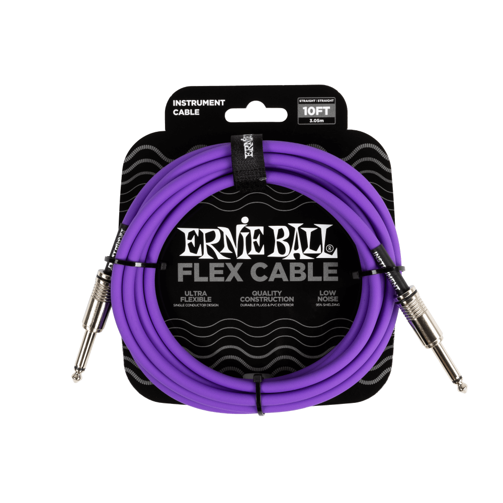 Ernie Ball Flex Instrument Cable - Straight/Straight - Purple - 10FT