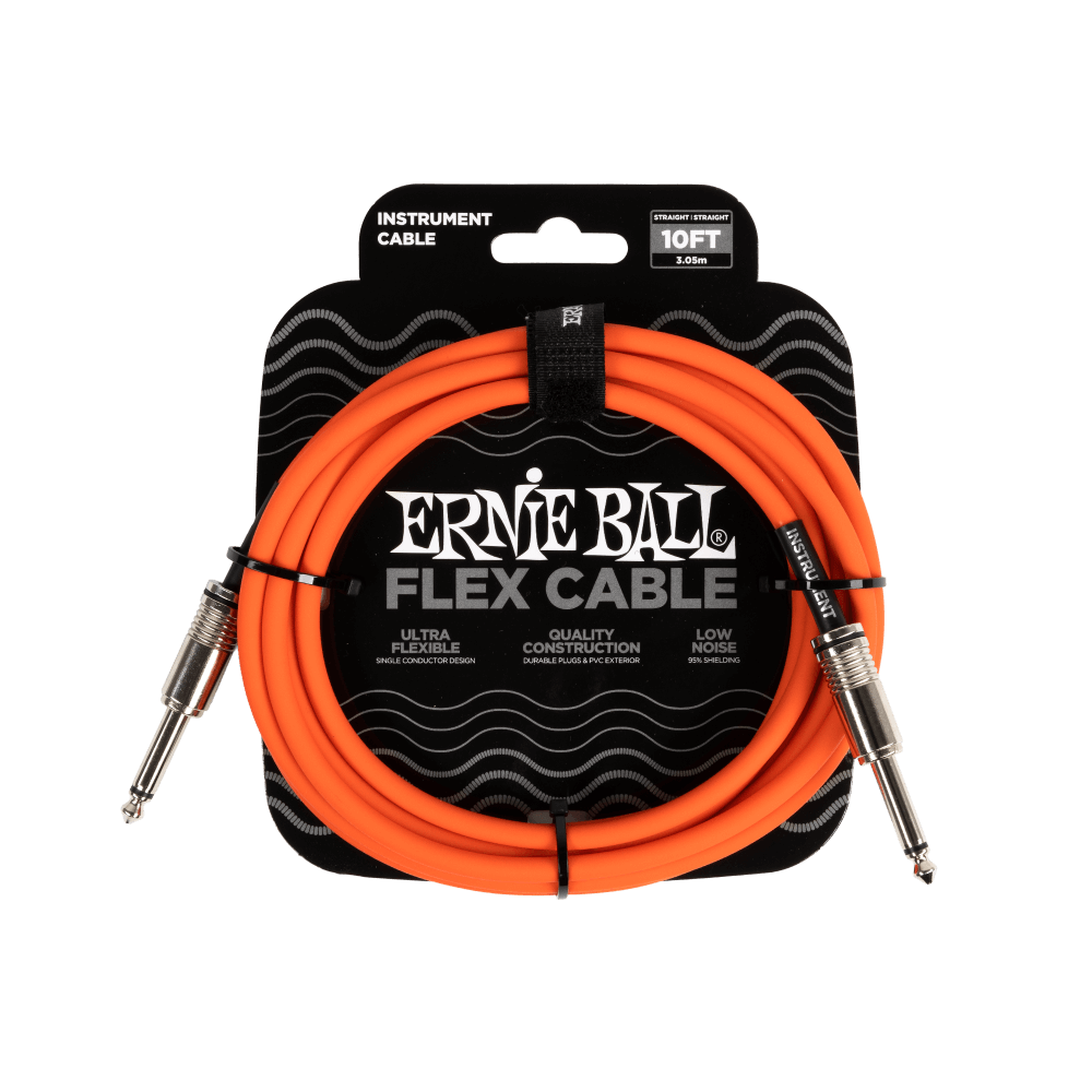 Ernie Ball Flex Instrument Cable - Straight/Straight - Orange - 10FT