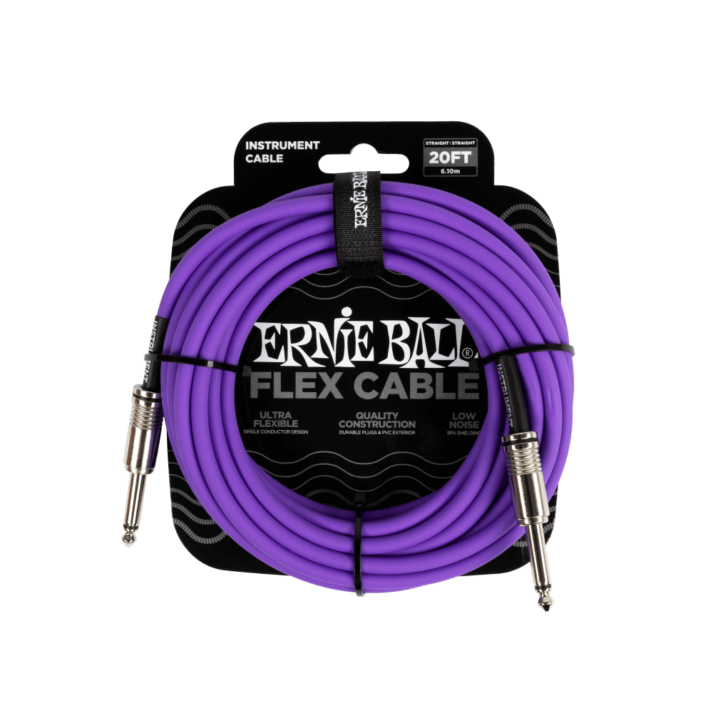 Ernie Ball Flex Instrument Cable - Straight/Straight - Purple - 20FT