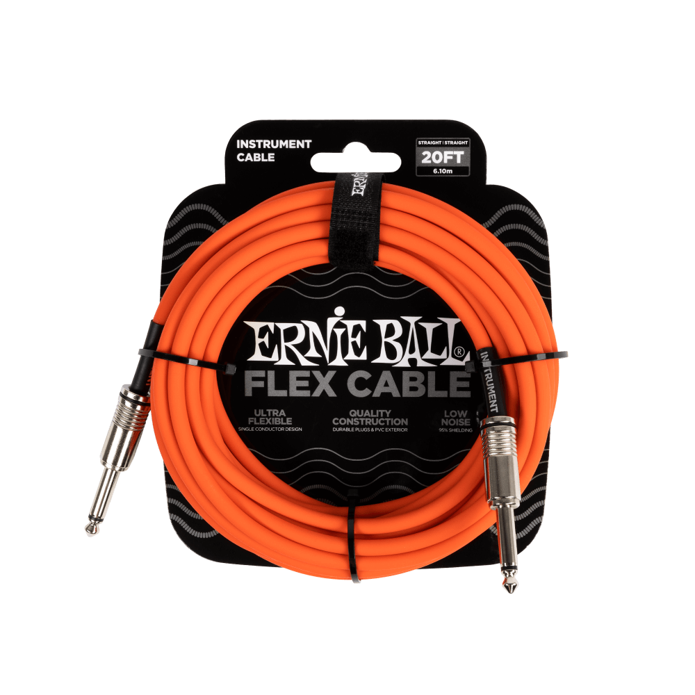 Ernie Ball Flex Instrument Cable - Straight/Straight - Orange - 20FT