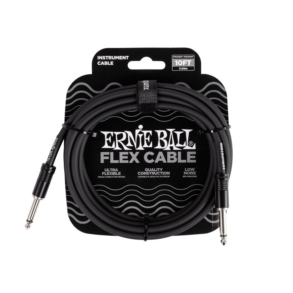 Ernie Ball Flex Instrument Cable - Straight/Straight - Black - 10FT
