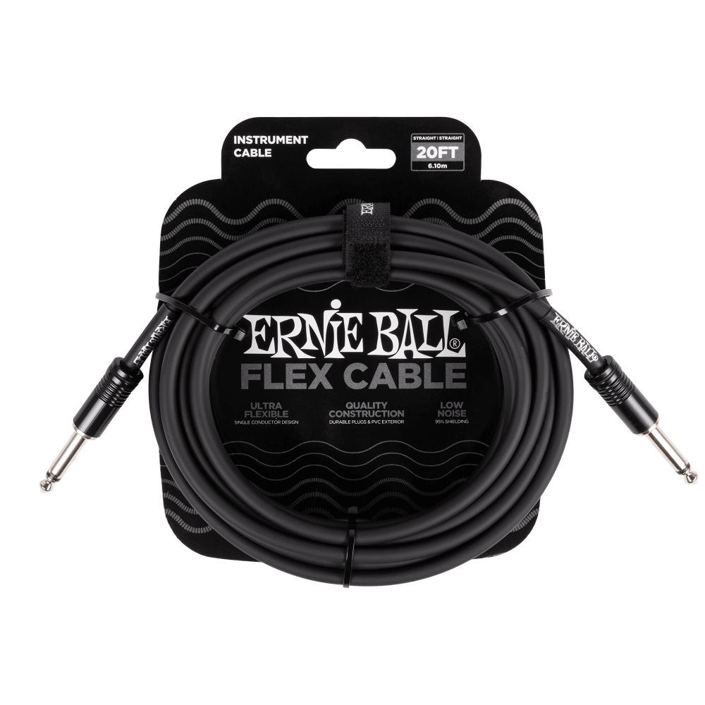 Ernie Ball Flex Instrument Cable - Straight/Straight - Black - 20FT