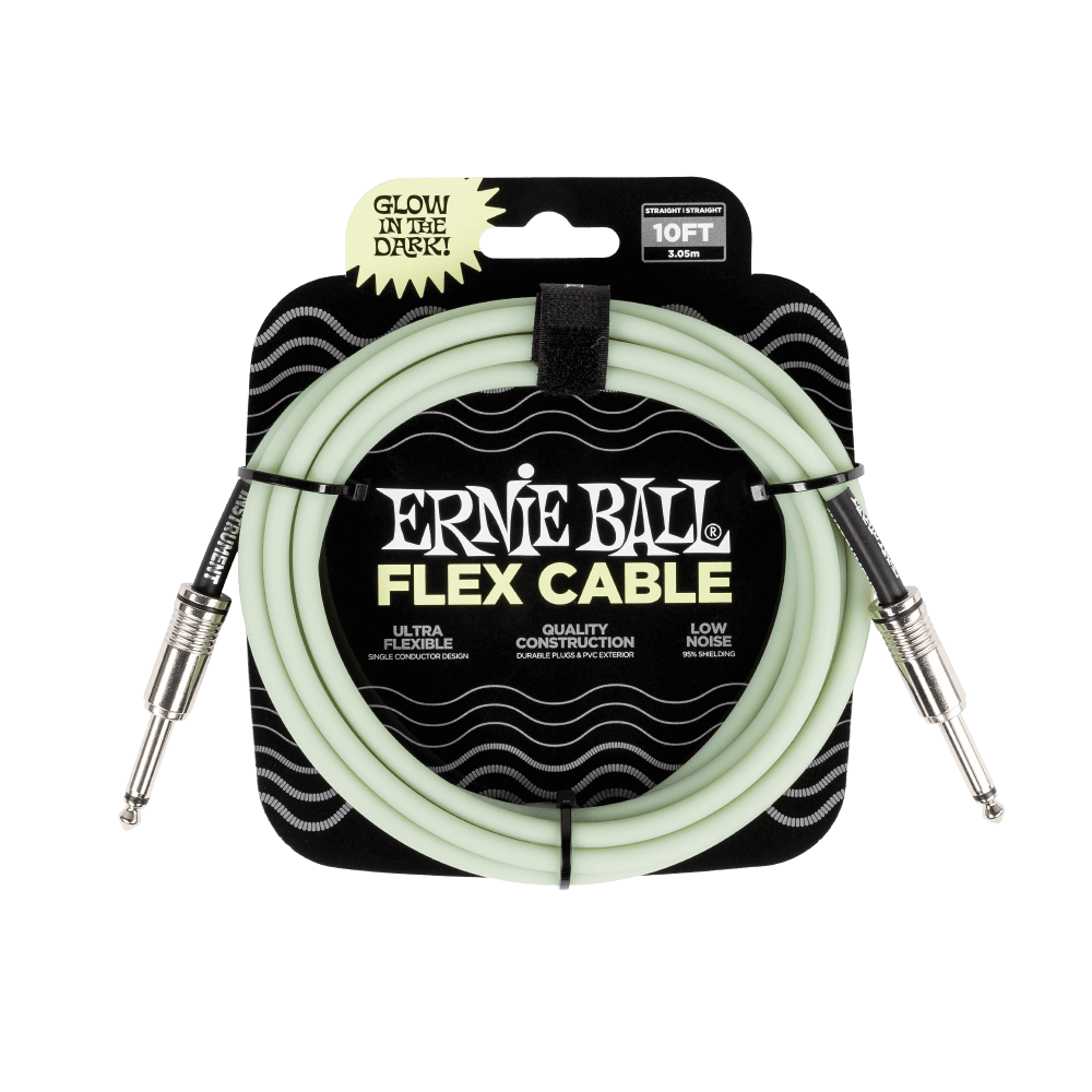 Ernie Ball Flex Instrument Cable - Straight/Straight - Glow In The Dark - 10FT