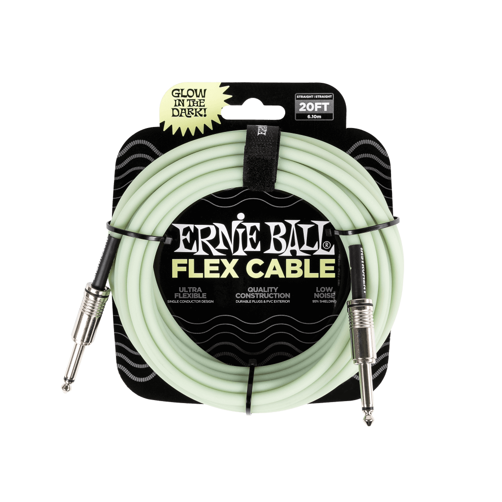 Ernie Ball Flex Instrument Cable - Straight/Straight - Glow In The Dark - 20FT