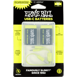 Ernie Ball USB-C Rechargeable 9V Battery By Paleblue - Pack Of 2