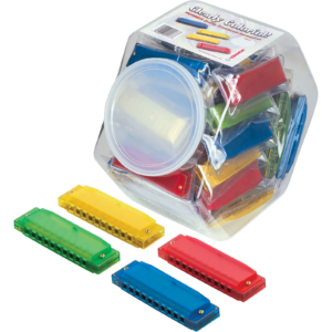 Hohner Fishbowl Container With 48 Colorful Translucent Harmonicas