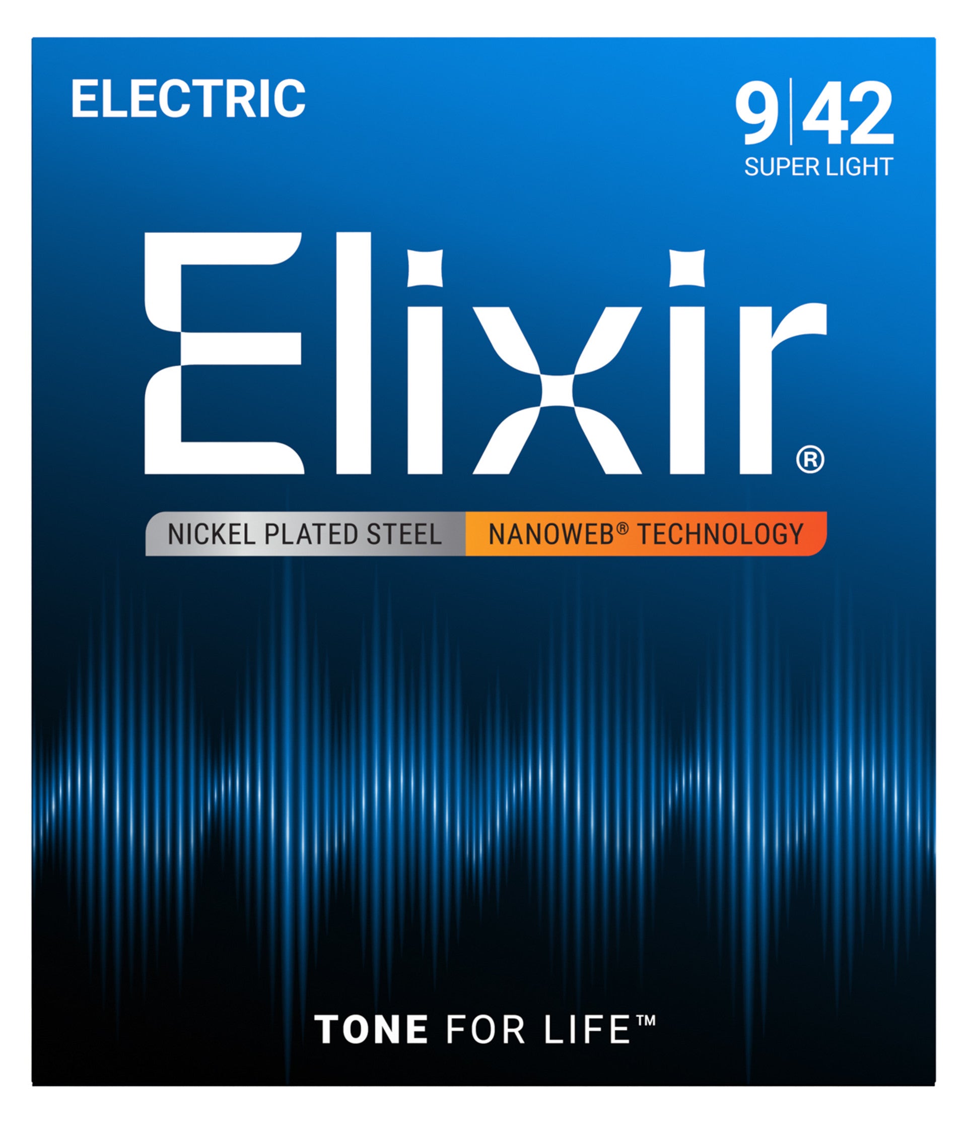 Elixir® Nickel Plated Electric Guitar Strings With Nanoweb - 9-42
