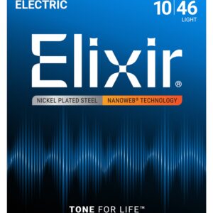 Elixir® Nickel Plated Electric Guitar Strings With Nanoweb - 10-46