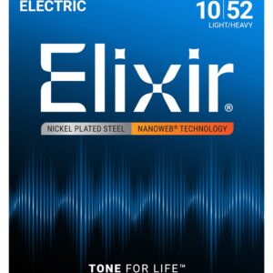 Elixir® Nickel Plated Electric Guitar Strings With Nanoweb - 10-52
