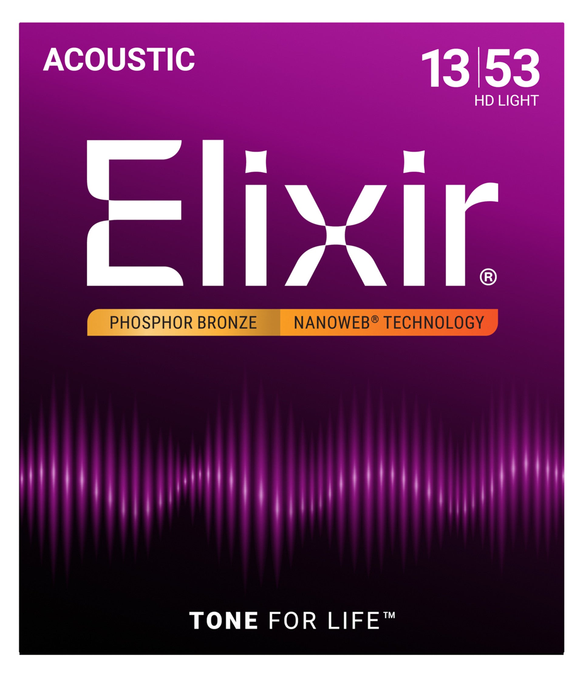 Elixir® Phosphor Bronze HD Acoustic Guitar Strings With Nanoweb - 13-53
