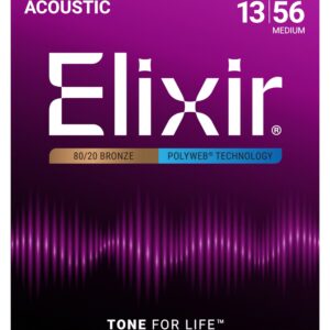 Elixir® 80/20 Bronze Acoustic Guitar Strings With Polyweb - 13-56
