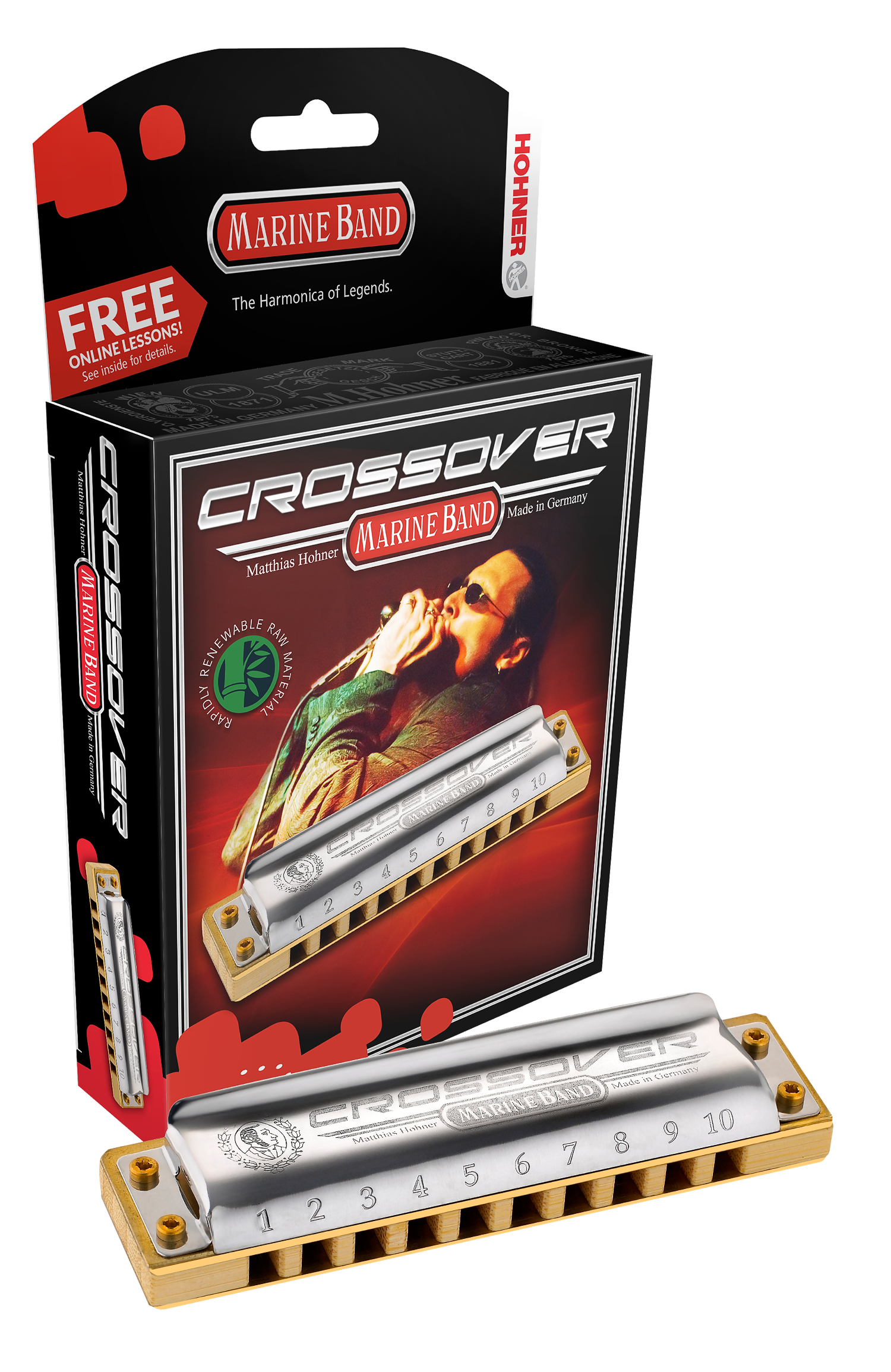 Hohner Marine Band Crossover Harmonica, Key Of Ab