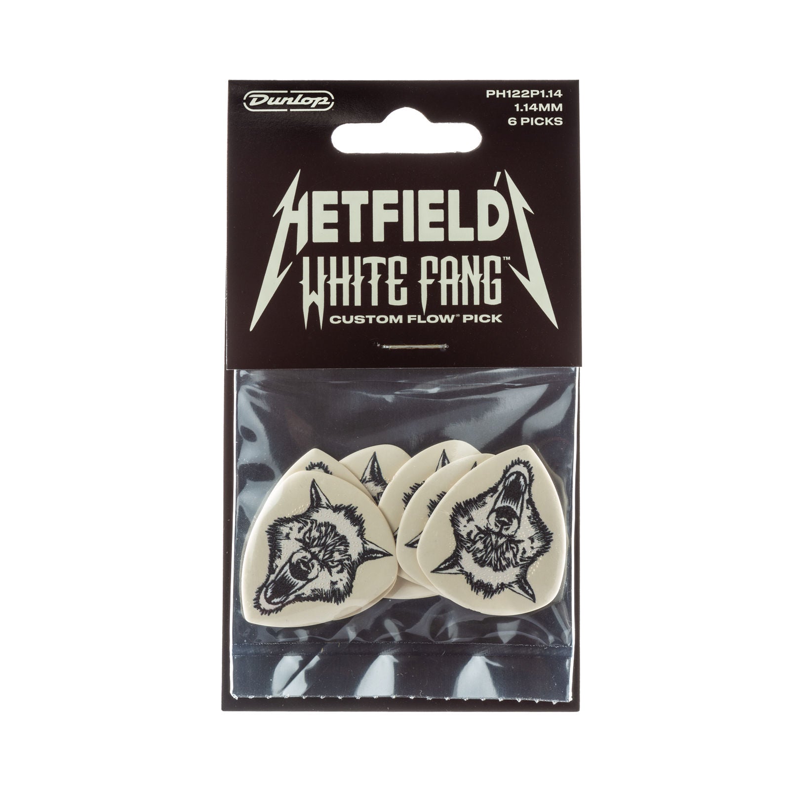 Dunlop James Hetfield 1.14mm White Fang Pick Pack - 6 Picks