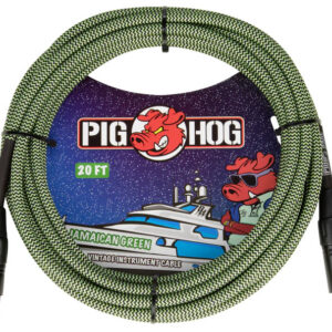 Pig Hog "Jamaican Green" Woven Mic Cable-20FT