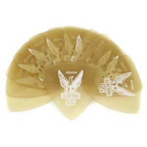 Clayton Ultem Gold Tortoise Rounded Triangle Guitar Picks-.45mm Gauge-12 pack
