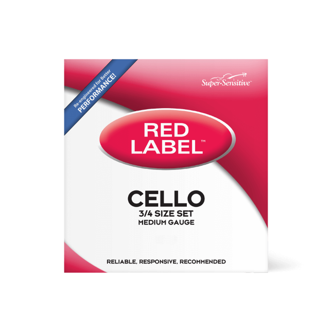 Super Sensitive Red Label Cello Single D String-1/2 Size