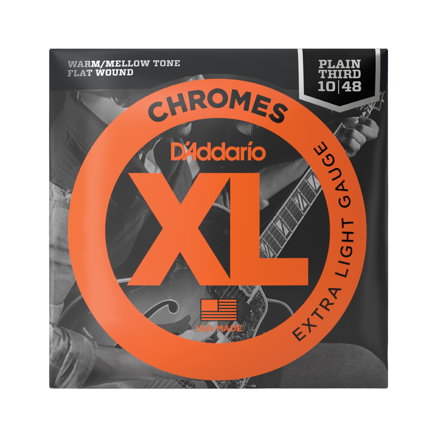 D'Addario ECG23 XL Chromes Flatwound Electric Guitar Strings - (10-48) Extra Light