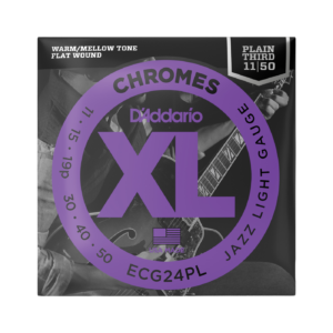 D'Addario ECG24 XL Chromes Flatwound Electric Guitar Strings - (11-50) Light