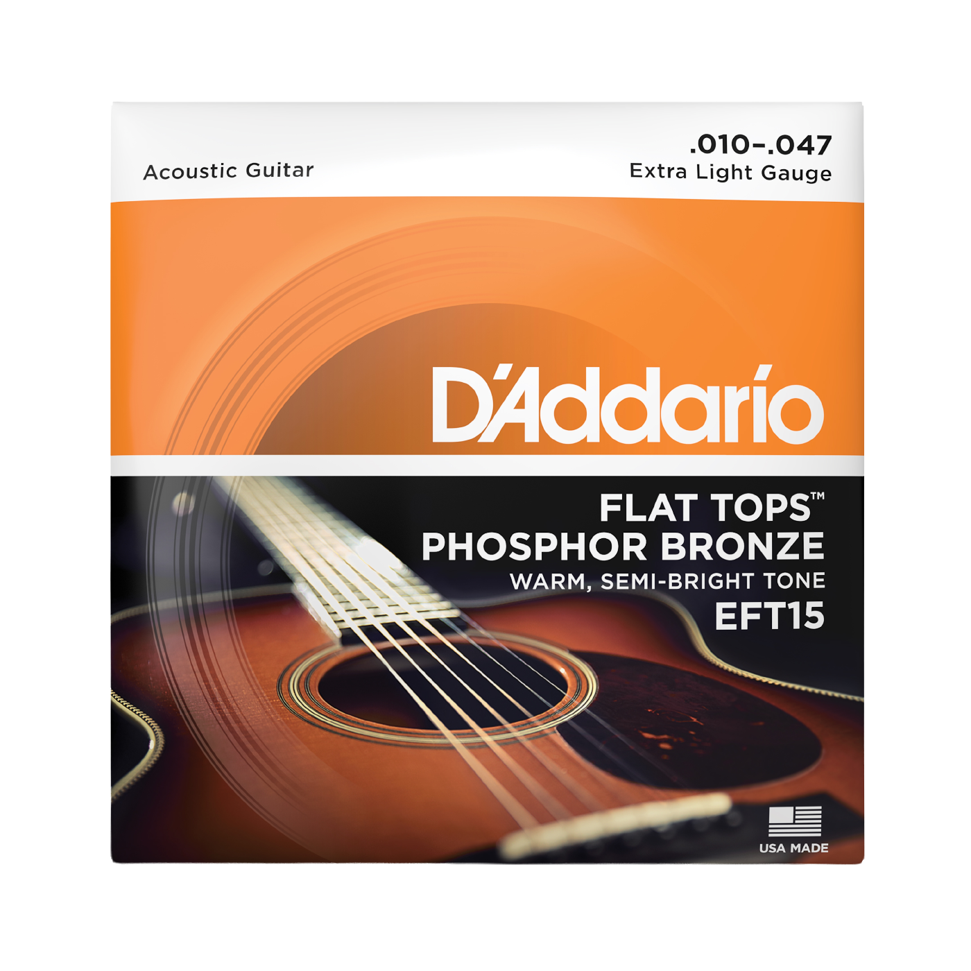 D'Addario EFT15 Flat Tops Acoustic Guitar Strings - (10-47) Extra Light