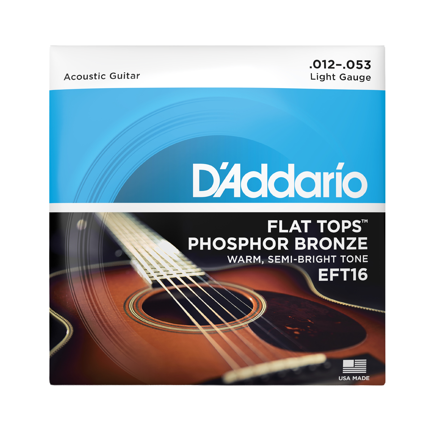 D'Addario EFT16 Flat Tops Acoustic Guitar Strings - (12-53) Light