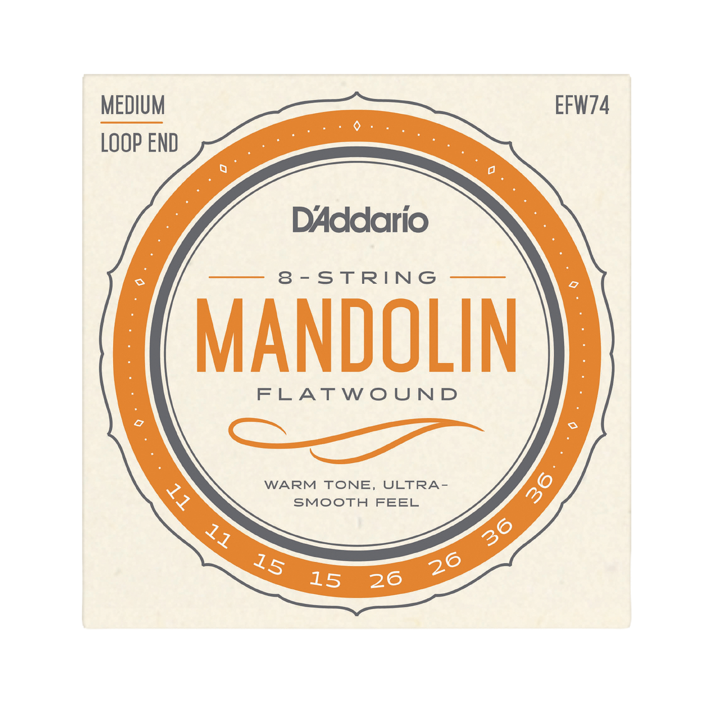 D'Addario EFW74 Flat Wound Mandolin Strings - Medium 11-36