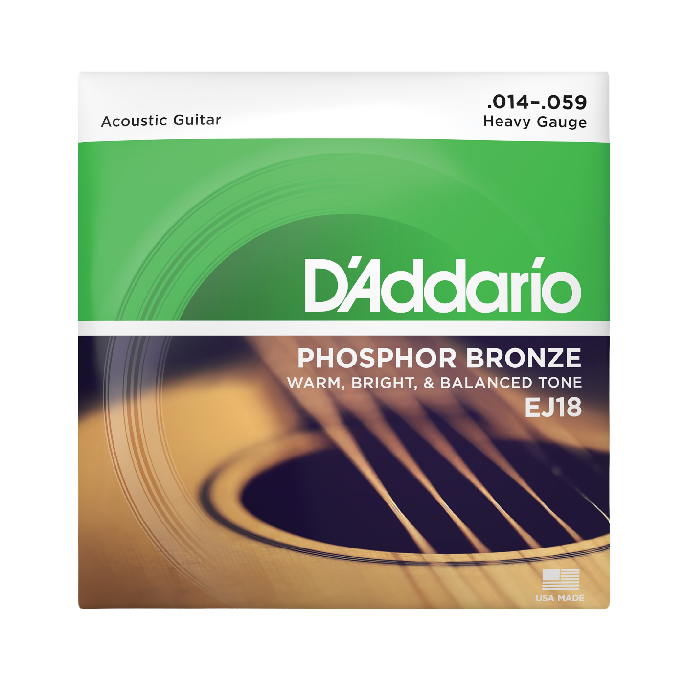 D'Addario EJ18 Phosphor Bronze Acoustic Guitar Strings - Heavy (14-59)