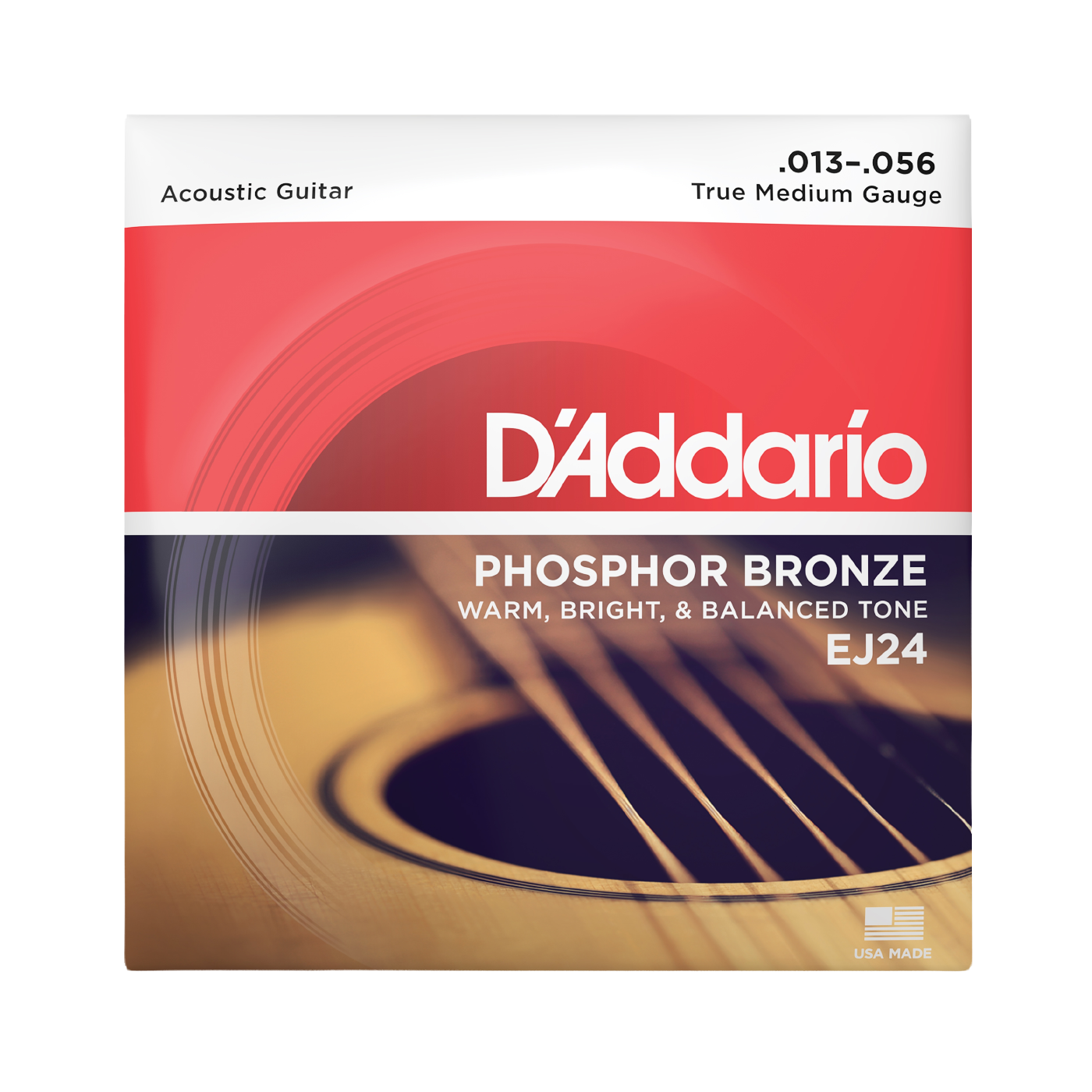 D'Addario EJ24 Phosphor Bronze Acoustic Guitar Strings - True Medium (13-56)
